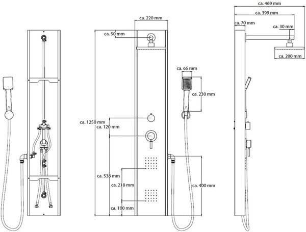Eisl Sanitär Sprchový hydromasážní panel Tahiti 60035
