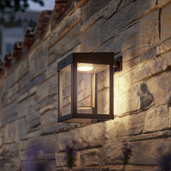 Philips Solární nástěnná lampa Camill černá/čirá 14 x cm, Černá, Plast, Moderní, Lucerna