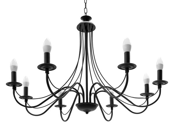 Toolight - Závěsné svítidlo 8xE14 60W APP210-3CPR, černá, OSW-08147