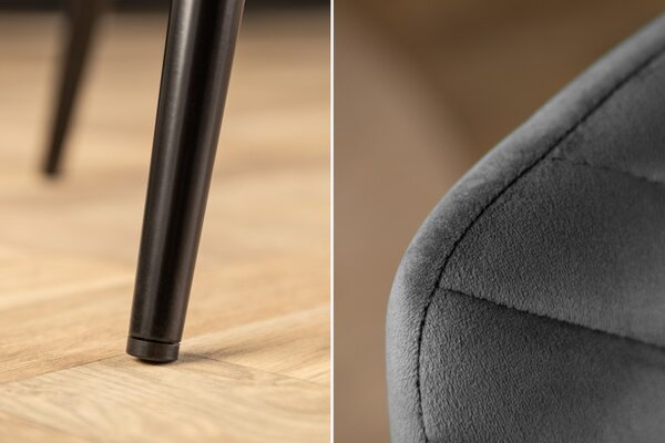 Invicta Designová židle Amazon sametově šedá