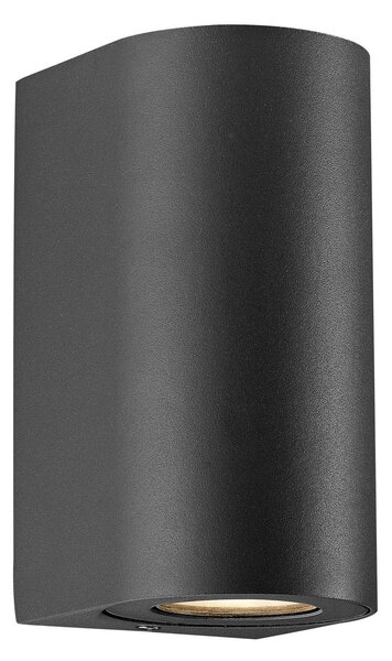 Nordlux Venkovní nástěnné svítidlo Canto Maxi 2 Seaside, černé, GU10, 17 cm, stmívatelný, Černá, Hliník, Moderní