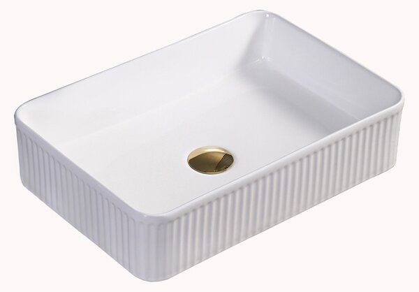 BPS-koupelny Keramické umyvadlo na desku HYD-AA-WH-500 50x34 cm, bílé