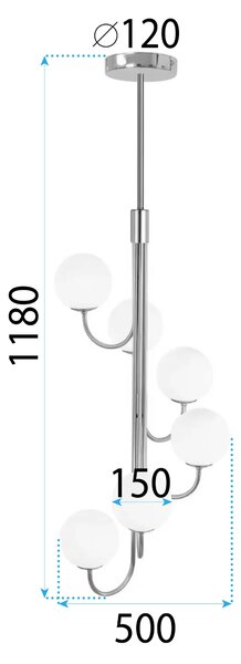 Toolight Toolight, stropní svítidlo 6xG9 APP1585-6CP, zlatá lesklá, OSW-05679