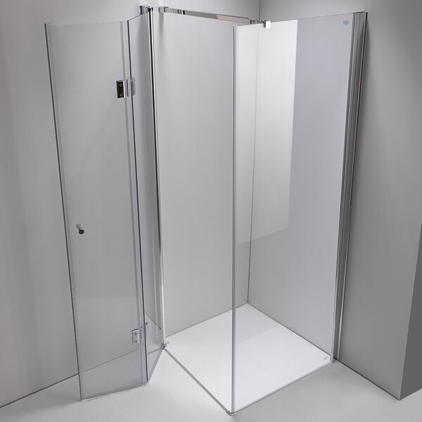 BPS-koupelny Čtvercový sprchový kout HYD-SK1180B 90x90 chrom/transparent + vanička HYD-SSV-RIKO černá