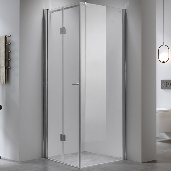 BPS-koupelny Čtvercový sprchový kout HYD-SK1180B 90x90 chrom/transparent + vanička HYD-SSV-RIKO černá