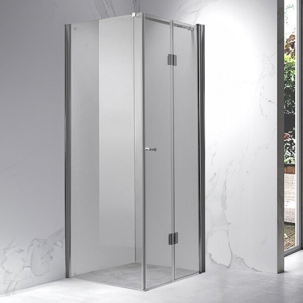 BPS-koupelny Čtvercový sprchový kout HYD-SK1180B 90x90 chrom/transparent + vanička HYD-SSV-RIKO černá