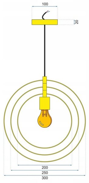 Toolight - závěsná lampa E27 APP286-1CP, zlatá, OSW-08404