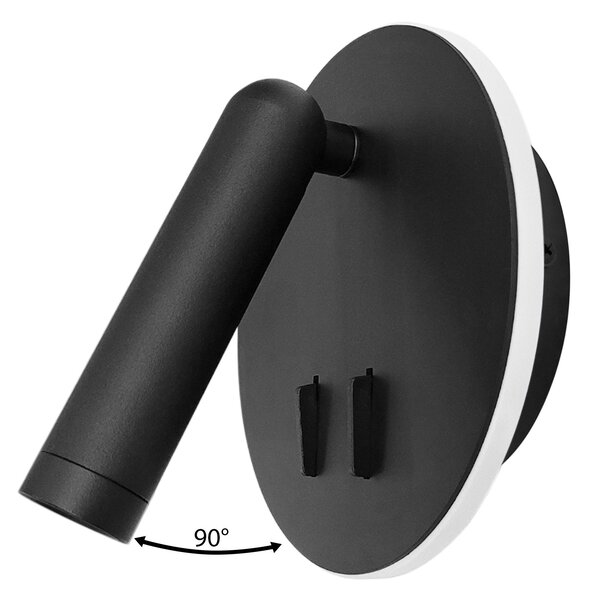 Toolight Toolight, LED nástěnné svítidlo 16x14cm, 10W, APP1614-1W, černá, OSW-06529