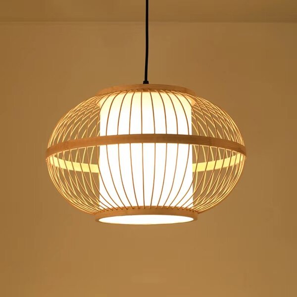 Toolight Natural, závěsné stropní svítidlo 1xE27 APP1631-1CP, přírodní hnědá, OSW-05104