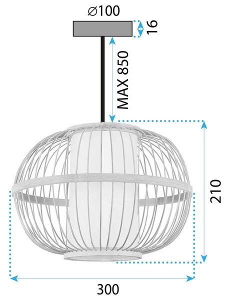 Toolight Natural, závěsné stropní svítidlo 1xE27 APP1631-1CP, přírodní hnědá, OSW-05104