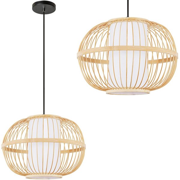 Toolight Natural, závěsné stropní svítidlo 1xE27 APP1631-1CP, přírodní hnědá, OSW-05104