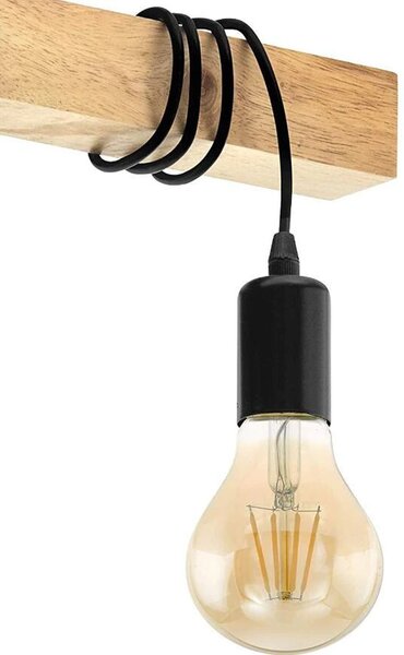 Toolight Toolight, závěsná moderní svítilna 3xE27 APP973-3CP LINE, černá-hnědá, OSW-03242