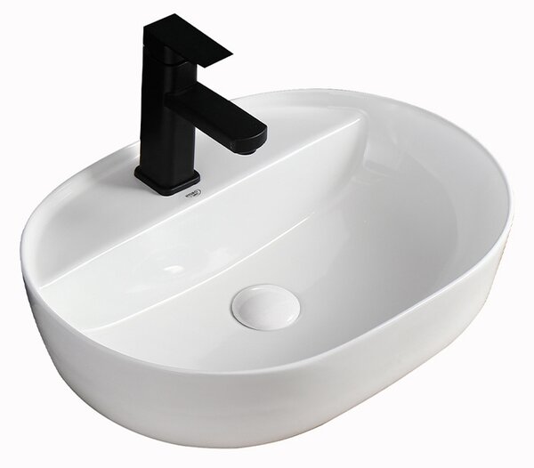 BPS-koupelny Keramické umyvadlo na desku HYD-EI-WH-605 60,5x40,5 cm, bílé