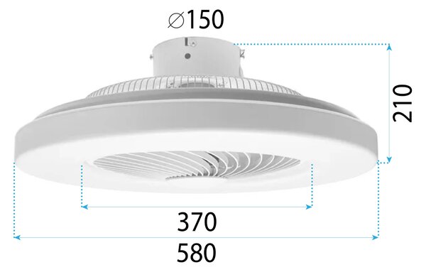 Toolight Stropní osvětlení s ventilátorem Bílé APP1551-C