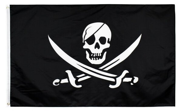 Pirátská vlajka 150x90 cm | Piráti z Karibiku