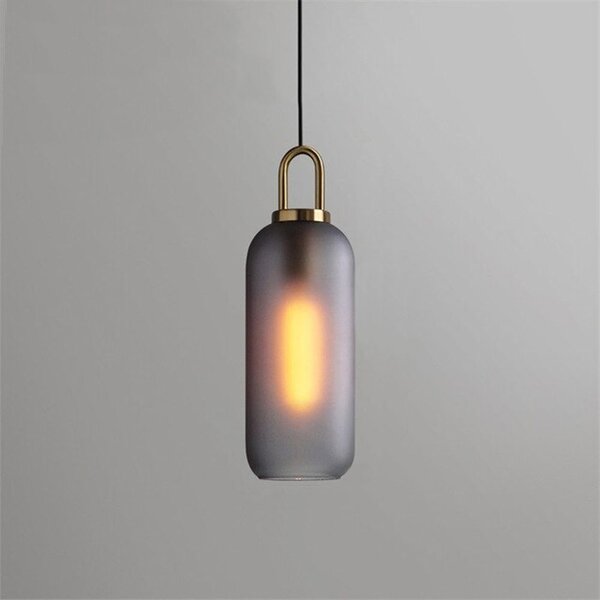 Toolight - Skleněná závěsná svítilna 1xE27 60W APP442-CP, zlatá, OSW-05934