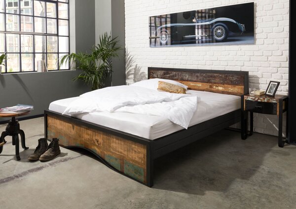 INDUSTRY Starožitná dřevěná postel, 180x200, vícebarevně lakovaná