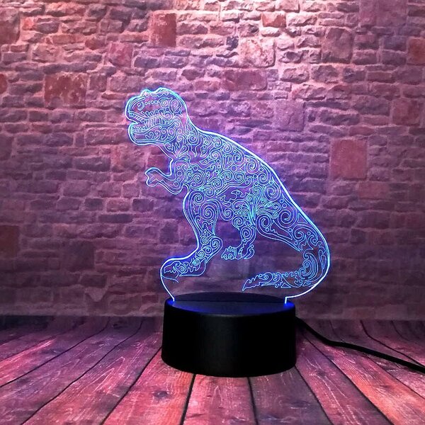 3D LED Lampička Dinosaur T-Rex Jurský Svět