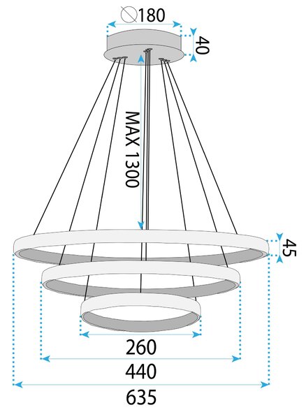 Toolight Toolight, LED stropní osvětlení, 45W, 3000K, LHJ042-CP3, zlatá, OSW-60025