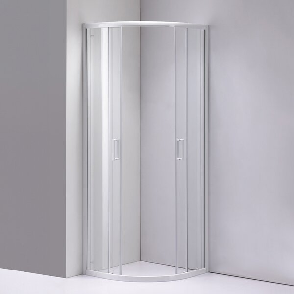 BPS-koupelny Čtvrtkruhový sprchový kout HYD-RK94A 80x80 bílá/transparent - bez vaničky