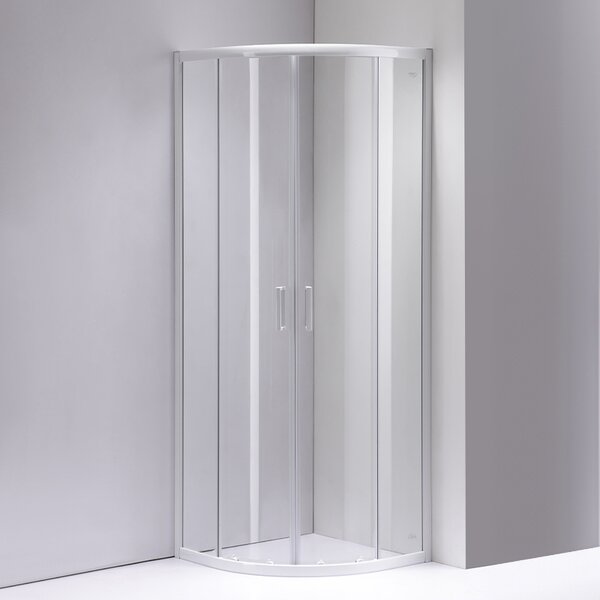 BPS-koupelny Čtvrtkruhový sprchový kout HYD-RK94A 80x80 bílá/transparent - bez vaničky