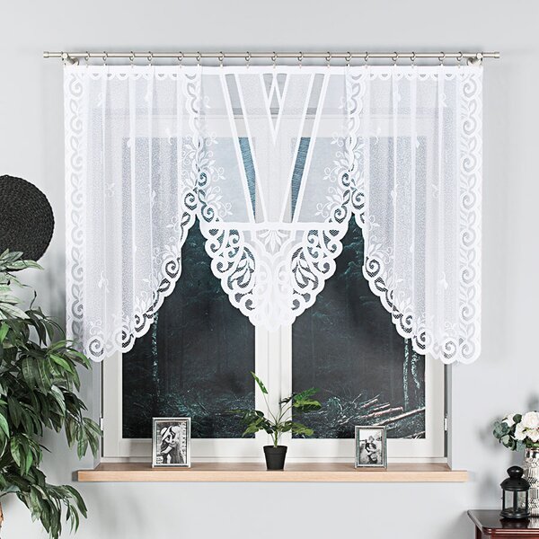 Dekorační oblouková krátká záclona ROZALIA 120 bílá 250x120 cm MyBestHome