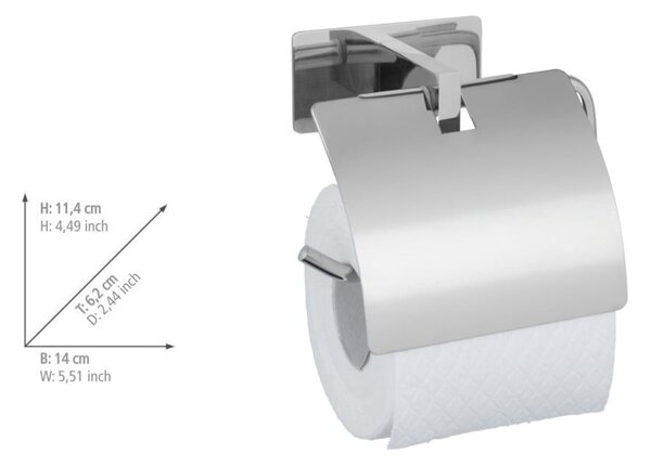 Samodržící držák na toaletní papír z nerezové oceli v leskle stříbrné barvě Genova – Wenko