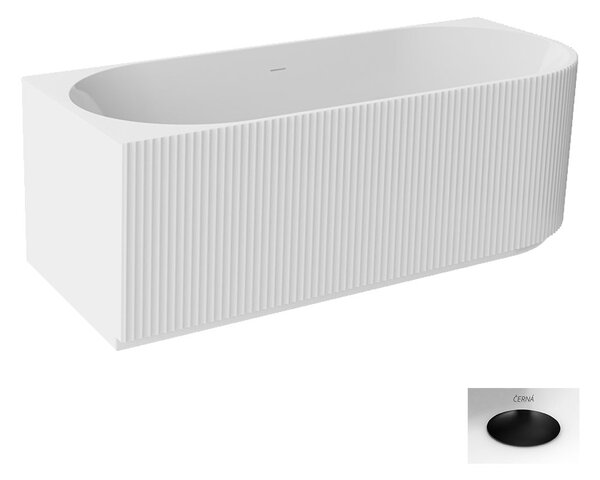 Besco Akrylátová volně stojící vana Denaya 150x75 (170x80) Rozměry (cm): 150x75, Typ a barva výpustě: Click-Clack se šterbinovým přepadem, chrom, Orientace: Pravá