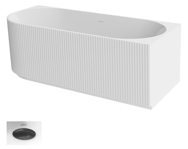 Besco Akrylátová volně stojící vana Denaya 150x75 (170x80) Rozměry (cm): 150x75, Typ a barva výpustě: Click-Clack se šterbinovým přepadem, chrom, Orientace: Pravá