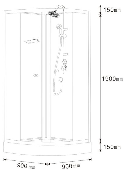 BPS-koupelny Sprchový box HYD-SB R313B 90x90 cm