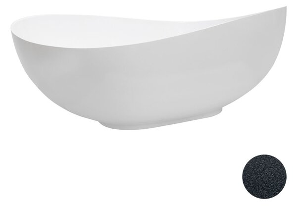 Besco Volně stojící vana z litého mramoru Siya Glam 160x92 (172x100) Barva: Bílá/stříbrná, Rozměry (cm): 160x92