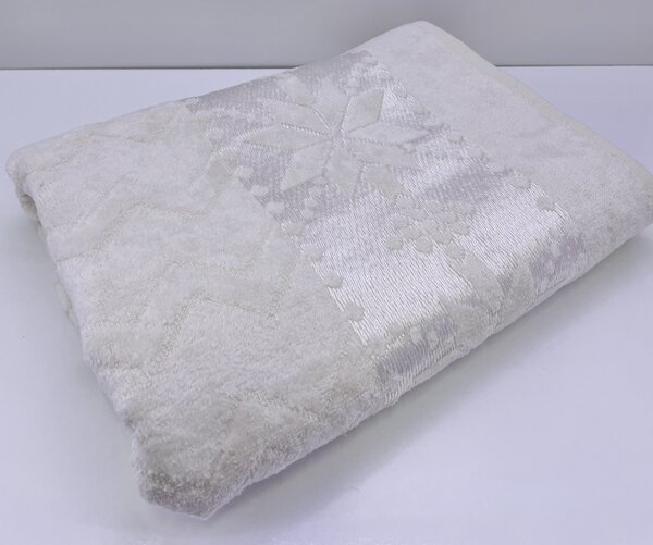 Žakárový froté ručník máslově bílá 50x90cm hvězdička TiaHome