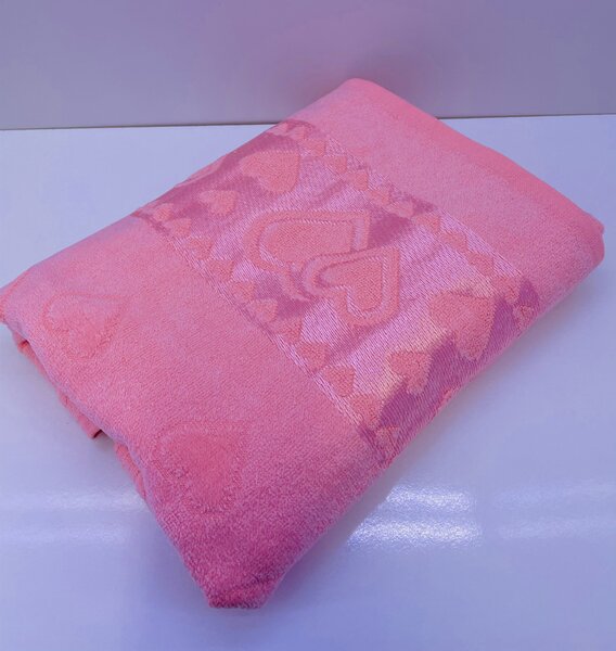 Žakárový froté ručník meruňková srdíčko 50x90cm TiaHome