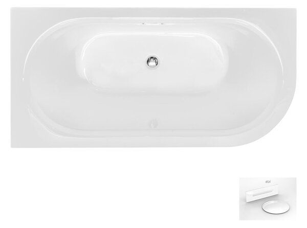 Besco Akrylátová volně stojící vana Avita A-Line CC/SP 150x75 (160x75, 170x75), s přepadem Rozměry (cm): 160x75, Typ a barva výpustě: Alcaplast Click-Clack se šterbinovým přepadem, bílá, Orientace: Levá