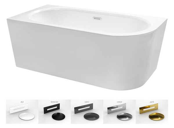 Besco Akrylátová volně stojící vana Avita A-Line CC/SP 150x75 (160x75, 170x75), s přepadem Rozměry (cm): 170x75, Typ a barva výpustě: Alcaplast Click-Clack se šterbinovým přepadem, zlatá, Orientace: Levá