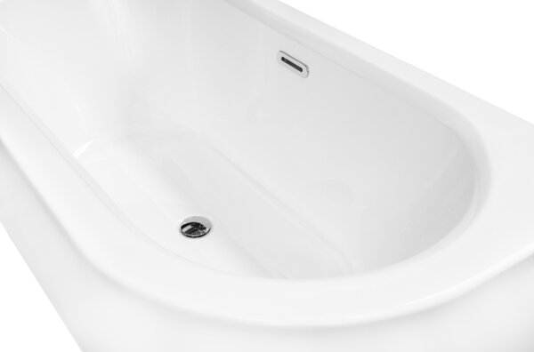 Besco Akrylátová volně stojící vana Avita A-Line CC/SP 150x75 (160x75, 170x75), s přepadem Rozměry (cm): 170x75, Typ a barva výpustě: Alcaplast Click-Clack se šterbinovým přepadem, zlatá, Orientace: Levá