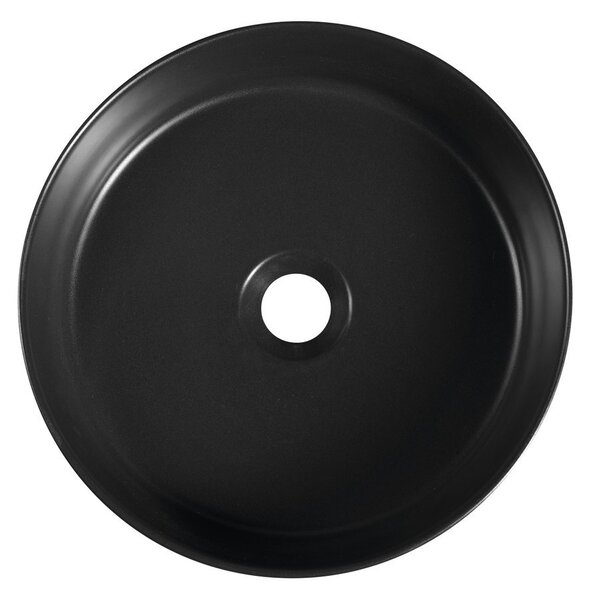 Isvea Isvea, INFINITY ROUND keramické umyvadlo na desku, průměr 36cm, černá mat, 10NF65036-2N