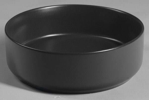 Isvea Isvea, INFINITY ROUND keramické umyvadlo na desku, průměr 36cm, černá mat, 10NF65036-2N