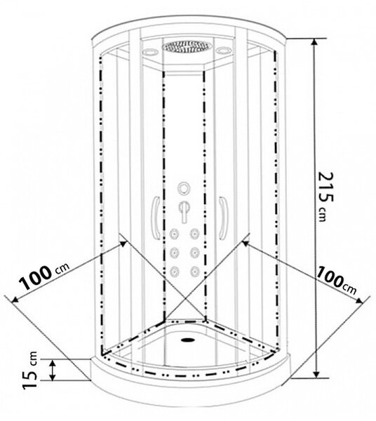 BPS-koupelny Hydromasážní box HYD-Borgio 100, 100x100