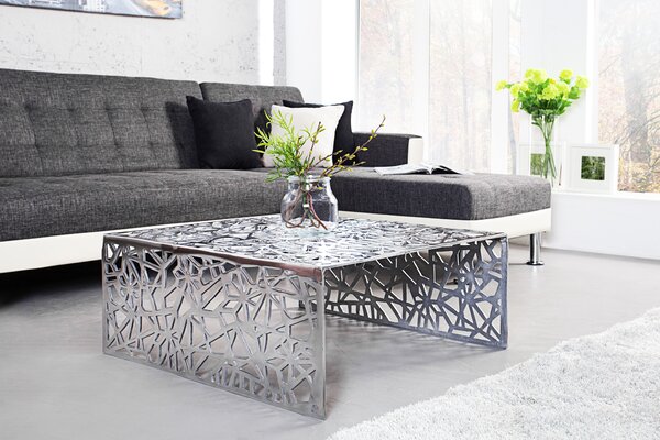 Konferenční stolek - Abstract, stříbrný