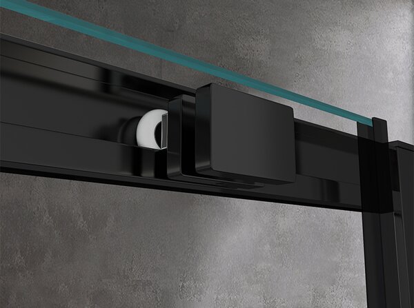 BPS-koupelny Posuvné sprchové dveře HYD-PD14A 100 černá/transparent pro instalaci do niky - bez vaničky
