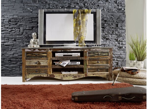 OLDTIME TV stolek 160x60 cm, staré dřevo
