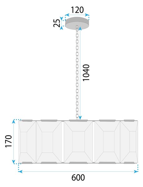 Toolight Toolight, stropní svítidlo 60cm 6xE14, APP1797-8CP, zlatá matná, OSW-04569