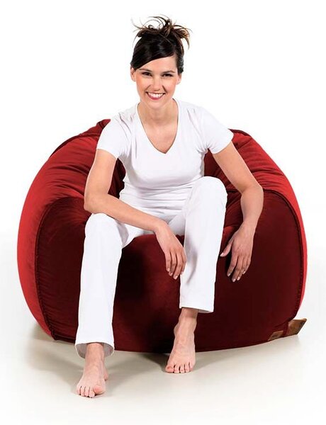 Sedací vak BALLOON – Luxusní Velvet, Prémiový Komfort Red