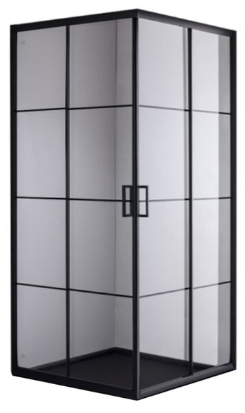 BPS-koupelny Čtvercový sprchový kout HYD-SK32B 90x90 černá/transparent + vanička HYD-SSV-SXL02B černá