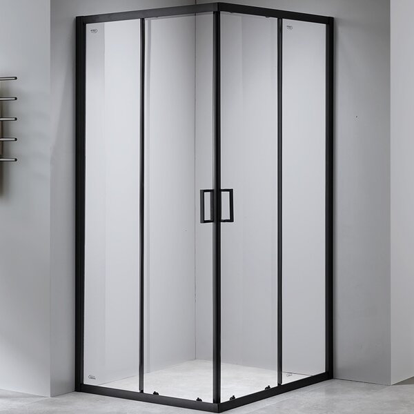 BPS-koupelny Čtvercový sprchový kout HYD-SK30A 80x80 černá/transparent + vanička HYD-SSV-ST02A černá