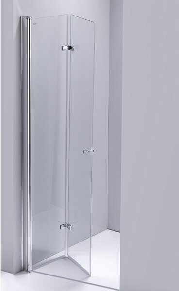 BPS-koupelny Zalamovací otočné sprchové dveře HYD-JSD01C 100 chrom/transparent pro instalaci do niky - bez vaničky