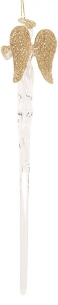 Průhledná skleněná vánoční ozdoba – 5x4x20 cm