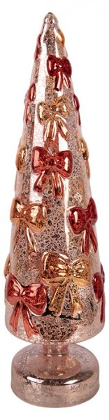 Červená skleněná vánoční dekorace stromeček – 10x37 cm