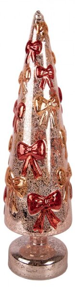 Červená skleněná vánoční dekorace stromeček – 10x37 cm